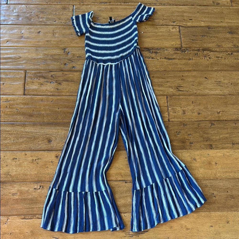 Striped Blue Kids Jumpsuit